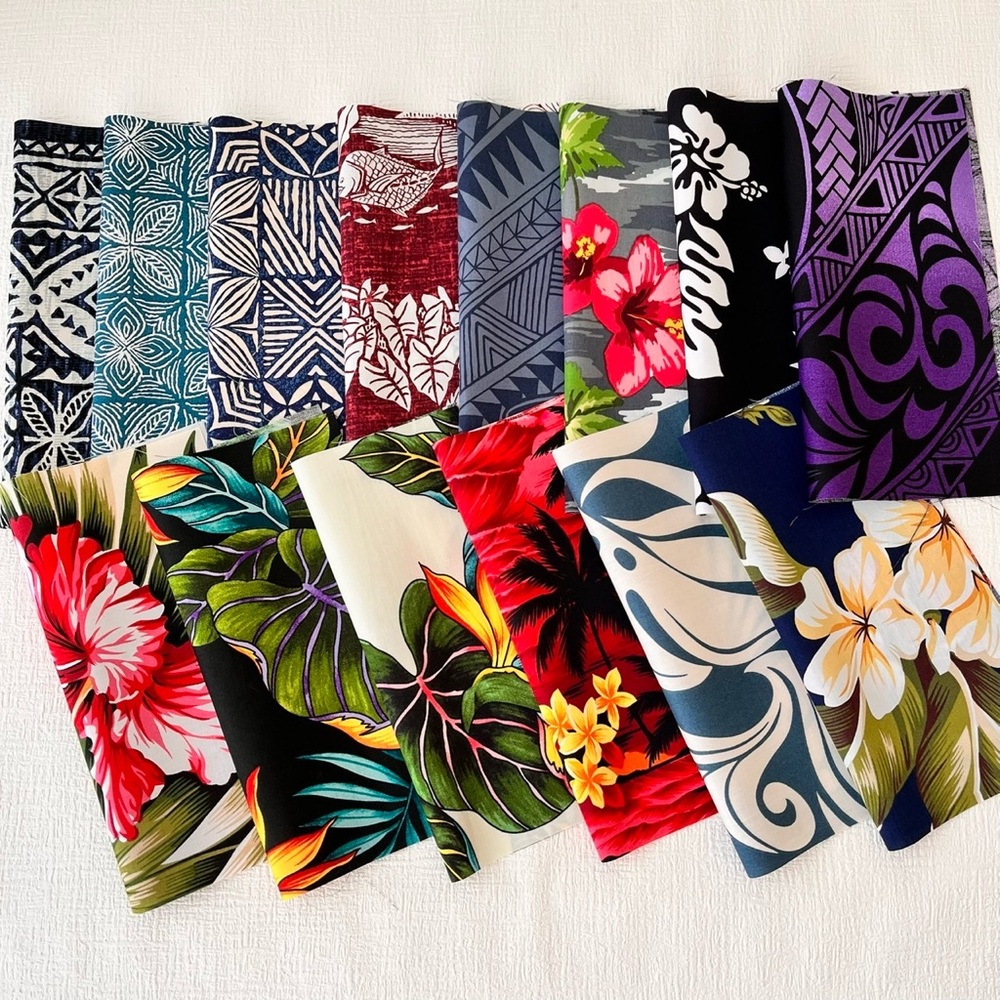 Hawaiian Fabric From Hawaii Scraps For Quilting, Craft, Sawing…and more 20cmSQ